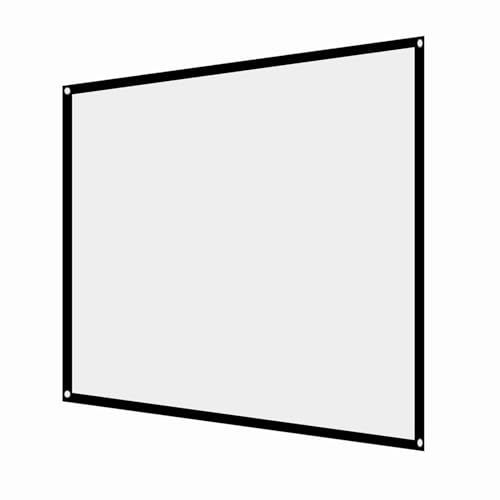 Tragbares Faltbare Nicht Verbreitete White Projector Vorhangprojektionsbildschirm 43 -Leichtes Synthetisches Polyesterstoff, für Outdoor-Filme, Open-Air-Kino, Setup mit Schwarz (60 Zoll) von RASTKY
