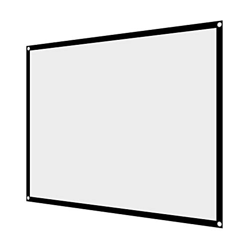 Tragbares Faltbare Nicht Verbreitete White Projector Vorhangprojektionsbildschirm 43 -Leichtes Synthetisches Polyesterstoff, für Outdoor-Filme, Open-Air-Kino, Setup mit Schwarz (72 Zoll) von RASTKY