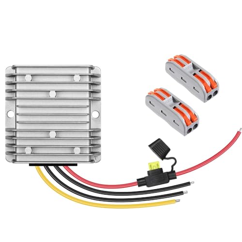 RATSTONE Dc Dc Wandler,Spannungswandler 12v Auf 24v,DC-Wandler 12V auf 24V,DC-Wandler 12V auf 24V,15A,360W mit Sicherung,wasserdichter Schnellverbinder Kabelstecker für Golfwagen LED-Leuchten Auto von RATSTONE