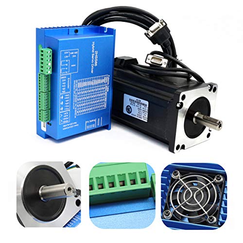 RATTMMOTOR Nema34 12N.m Geschlossener Kreislauf Hybrid Servo-Schrittmotor 12Nm 1700oz, 2-Phasen-Servo-Treiber der Serie HSS86 mit 3m Kabel-CNC Steuerung Kit für CNC Gravur-Fräsmaschine von RATTMMOTOR