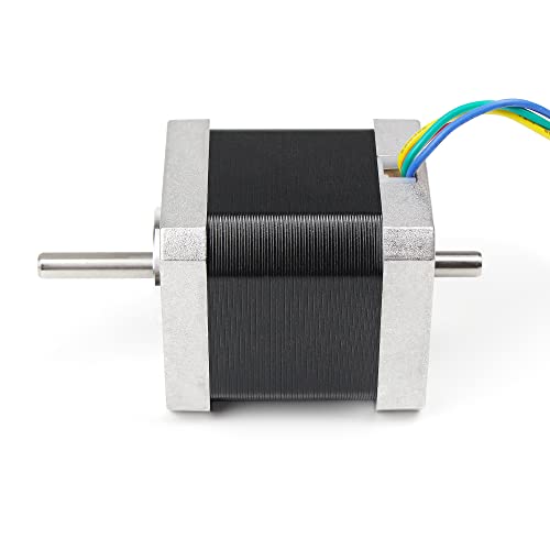 RATTMMOTOR Schrittmotor Nema 17 Stepper Motor,Double shaft Stepper Motor,4 Drähte Stepping Motor 1,8A 52N.cm,2 phase 1,8 Grad, 42x42x48mm für 3D-Drucker/CNC-Fräsmaschine (1*PCS) von RATTMMOTOR
