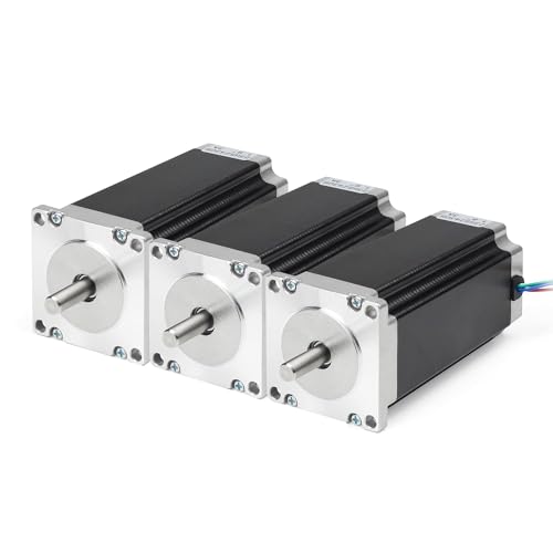 RATTMMOTOR Schrittmotor 3 Stück Nema 23 Stepper Motor, Doppelwelle 4 Drähte Stepping Motor 2.8Nm (425oz.in) 3A 1.8 deg 57x57x112 mm für 3D-Drucker/CNC-Fräsmaschine von RATTMMOTOR