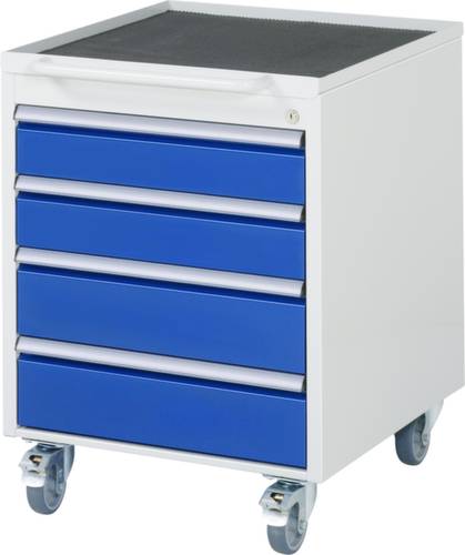 RAU Rollcontainer Lichtgrau, Enzian-Blau (B x H x T) 580 x 745 x 650mm Anzahl der Schubfächer: 4 05 von RAU