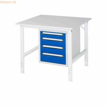 Rau Arbeitstisch 1000x1000x760-1080 4xSchub M-Platte 22mm lichtgrau/en Rau Arbeitstisch 1000x1000x760-1080 4xSchub M-Platte 22mm lichtgrau/en von RAU