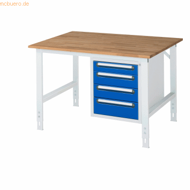 Rau Arbeitstisch 1250x1000x910-1230 4xSchub B-Platte 25mm lichtgrau/en Rau Arbeitstisch 1250x1000x910-1230 4xSchub B-Platte 25mm lichtgrau/en von RAU