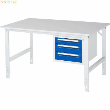 Rau Arbeitstisch 1500x1000x760-1080 3xSchub M-Platte 22mm lichtgrau/en Rau Arbeitstisch 1500x1000x760-1080 3xSchub M-Platte 22mm lichtgrau/en von RAU
