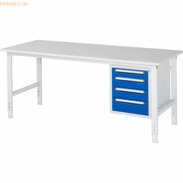 Rau Arbeitstisch 2000x800x760-1080 4xSchub M-Platte 22mm lichtgrau/enz Rau Arbeitstisch 2000x800x760-1080 4xSchub M-Platte 22mm lichtgrau/enz von RAU