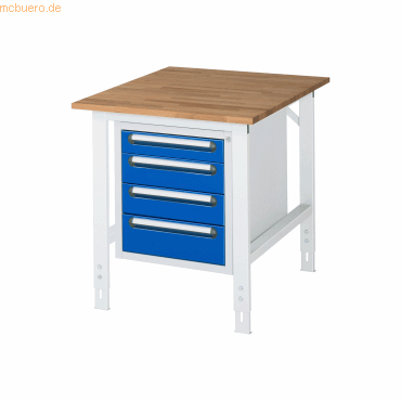 Rau Arbeitstisch 750x1000x760-1080 4xSchub B-Platte 25mm lichtgrau/enz Rau Arbeitstisch 750x1000x760-1080 4xSchub B-Platte 25mm lichtgrau/enz von RAU