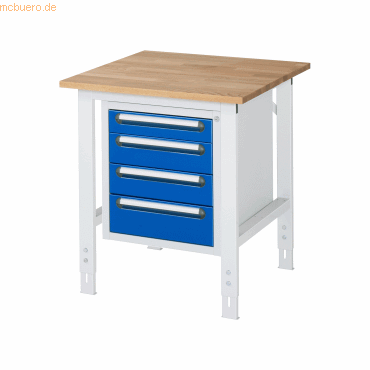 Rau Arbeitstisch 750x800x760-1080 4xSchub B-Platte 25mm lichtgrau/enzi Rau Arbeitstisch 750x800x760-1080 4xSchub B-Platte 25mm lichtgrau/enzi von RAU