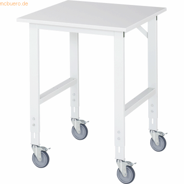 Rau Arbeitstisch 750x800x910-1230 fahrbar M-Platte 22mm lichtgrau Rau Arbeitstisch 750x800x910-1230 fahrbar M-Platte 22mm lichtgrau von RAU