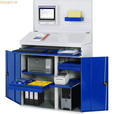 Rau Computerschrank 1100x520x1770mm stationär lichtgrau/enzianblau Rau Computerschrank 1100x520x1770mm stationär lichtgrau/enzianblau von RAU