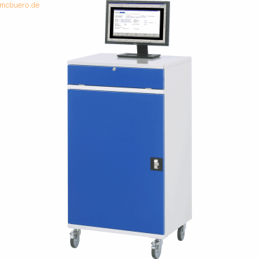 Rau Computerschrank 650x520x1185mm mobil lichtgrau/enzianblau Rau Computerschrank 650x520x1185mm mobil lichtgrau/enzianblau von RAU