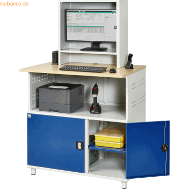 Rau Computertisch 1100x790x1840mm Monitorgehäuse stationär lichtgrau/e Rau Computertisch 1100x790x1840mm Monitorgehäuse stationär lichtgrau/e von RAU