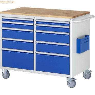 Rau Montagewagen 1145x650x975mm 10xSchub-TA Top 25mm lichtgrau/enzianb Rau Montagewagen 1145x650x975mm 10xSchub-TA Top 25mm lichtgrau/enzianb von RAU