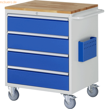 Rau Montagewagen 770x650x975mm 4xSchub-TA Top 25mm lichtgrau/enzianbla Rau Montagewagen 770x650x975mm 4xSchub-TA Top 25mm lichtgrau/enzianbla von RAU
