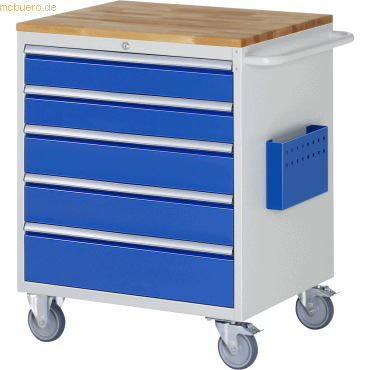 Rau Montagewagen 770x650x975mm 5xSchub-TA Top 25mm lichtgrau/enzianbla Rau Montagewagen 770x650x975mm 5xSchub-TA Top 25mm lichtgrau/enzianbla von RAU