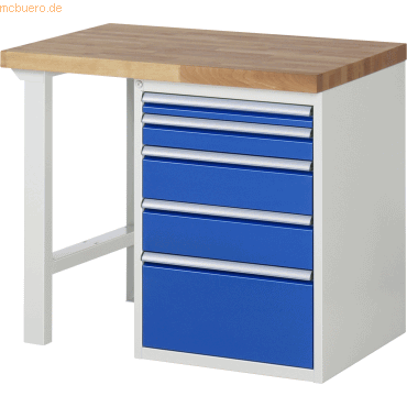 Rau Werkbank 1000x700x890mm 5xSchublade-TA lichtgrau/enzianblau Rau Werkbank 1000x700x890mm 5xSchublade-TA lichtgrau/enzianblau von RAU