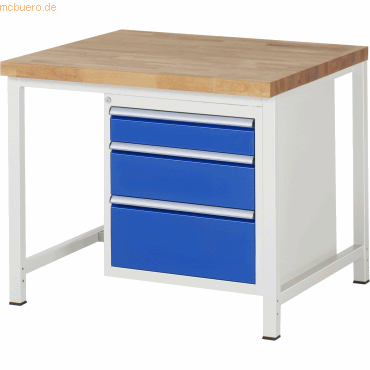 Rau Werkbank 1000x900x840-1040mm 3xSchublade-TA lichtgrau/enzianblau Rau Werkbank 1000x900x840-1040mm 3xSchublade-TA lichtgrau/enzianblau von RAU
