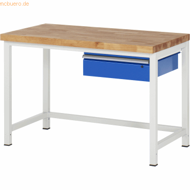 Rau Werkbank 1250x700x840-1040mm 1xSchublade-TA lichtgrau/enzianblau Rau Werkbank 1250x700x840-1040mm 1xSchublade-TA lichtgrau/enzianblau von RAU