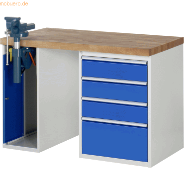 Rau Werkbank 1250x700x890mm 4xSchublade-TA 1xSSKL lichtgrau/enzianblau Rau Werkbank 1250x700x890mm 4xSchublade-TA 1xSSKL lichtgrau/enzianblau von RAU