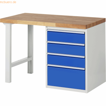 Rau Werkbank 1250x700x890mm 4xSchublade-TA lichtgrau/enzianblau Rau Werkbank 1250x700x890mm 4xSchublade-TA lichtgrau/enzianblau von RAU