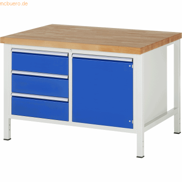 Rau Werkbank 1250x900x840-1040mm 3xSchublade-TA 1xTür lichtgrau/enzian Rau Werkbank 1250x900x840-1040mm 3xSchublade-TA 1xTür lichtgrau/enzian von RAU