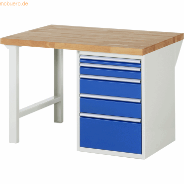 Rau Werkbank 1250x900x890mm 5xSchublade-TA lichtgrau/enzianblau Rau Werkbank 1250x900x890mm 5xSchublade-TA lichtgrau/enzianblau von RAU