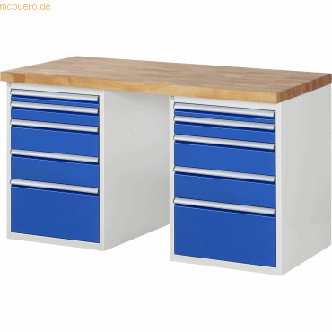 Rau Werkbank 1500x700x890mm 10xSchublade-TA lichtgrau/enzianblau Rau Werkbank 1500x700x890mm 10xSchublade-TA lichtgrau/enzianblau von RAU