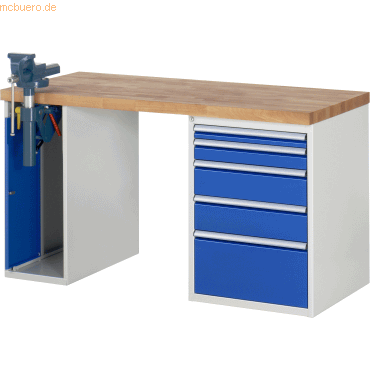 Rau Werkbank 1500x700x890mm 5xSchublade-TA 1xSSKL lichtgrau/enzianblau Rau Werkbank 1500x700x890mm 5xSchublade-TA 1xSSKL lichtgrau/enzianblau von RAU