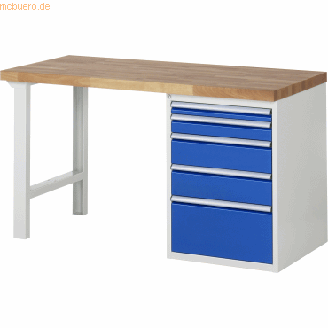 Rau Werkbank 1500x700x890mm 5xSchublade-TA lichtgrau/enzianblau Rau Werkbank 1500x700x890mm 5xSchublade-TA lichtgrau/enzianblau von RAU