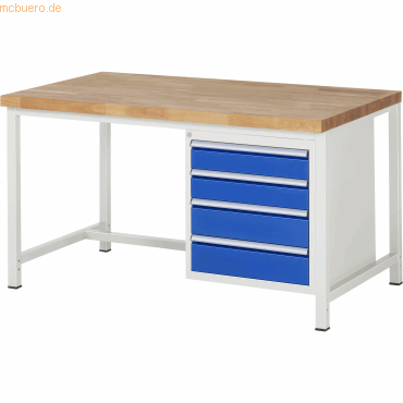 Rau Werkbank 1500x900x840-1040mm 4xSchublade-TA lichtgrau/enzianblau Rau Werkbank 1500x900x840-1040mm 4xSchublade-TA lichtgrau/enzianblau von RAU