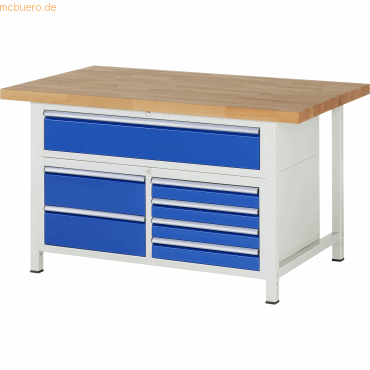 Rau Werkbank 1500x900x840-1040mm 7xSchublade-TA lichtgrau/enzianblau Rau Werkbank 1500x900x840-1040mm 7xSchublade-TA lichtgrau/enzianblau von RAU