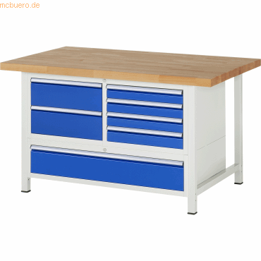 Rau Werkbank 1500x900x840-1040mm 7xSchublade-TA lichtgrau/enzianblau Rau Werkbank 1500x900x840-1040mm 7xSchublade-TA lichtgrau/enzianblau von RAU