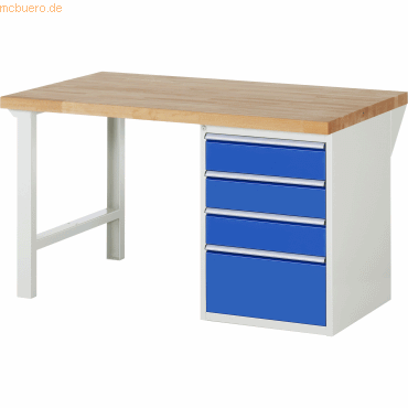 Rau Werkbank 1500x900x890mm 4xSchublade-TA lichtgrau/enzianblau Rau Werkbank 1500x900x890mm 4xSchublade-TA lichtgrau/enzianblau von RAU