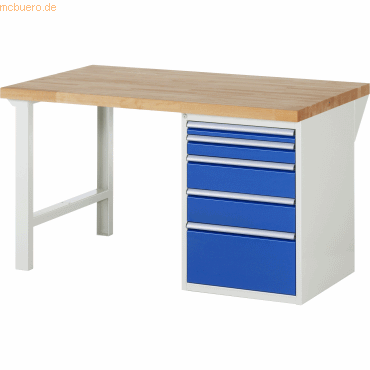 Rau Werkbank 1500x900x890mm 5xSchublade-TA lichtgrau/enzianblau Rau Werkbank 1500x900x890mm 5xSchublade-TA lichtgrau/enzianblau von RAU