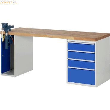 Rau Werkbank 2000x700x890mm 4xSchublade-TA 1xSSKL lichtgrau/enzianblau Rau Werkbank 2000x700x890mm 4xSchublade-TA 1xSSKL lichtgrau/enzianblau von RAU