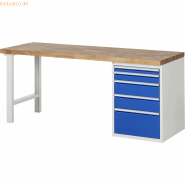 Rau Werkbank 2000x700x890mm 5xSchublade-TA lichtgrau/enzianblau Rau Werkbank 2000x700x890mm 5xSchublade-TA lichtgrau/enzianblau von RAU