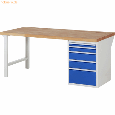 Rau Werkbank 2000x900x890mm 5xSchublade-TA lichtgrau/enzianblau Rau Werkbank 2000x900x890mm 5xSchublade-TA lichtgrau/enzianblau von RAU