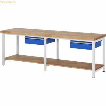 Rau Werkbank 2500x700x840-1040mm 2xSchublade-TA lichtgrau/enzianblau Rau Werkbank 2500x700x840-1040mm 2xSchublade-TA lichtgrau/enzianblau von RAU