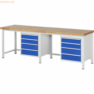 Rau Werkbank 2500x700x840-1040mm 8xSchublade-TA lichtgrau/enzianblau Rau Werkbank 2500x700x840-1040mm 8xSchublade-TA lichtgrau/enzianblau von RAU