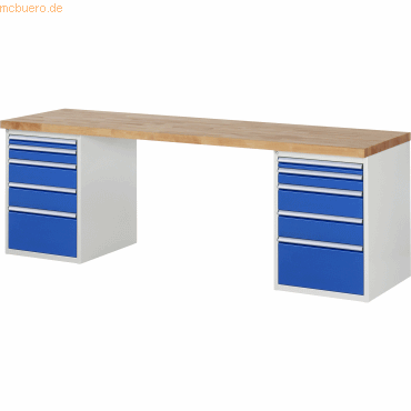 Rau Werkbank 2500x700x890mm 10xSchublade-TA lichtgrau/enzianblau Rau Werkbank 2500x700x890mm 10xSchublade-TA lichtgrau/enzianblau von RAU