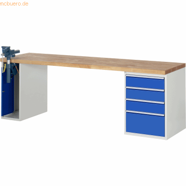 Rau Werkbank 2500x700x890mm 4xSchublade-TA 1xSSKL lichtgrau/enzianblau Rau Werkbank 2500x700x890mm 4xSchublade-TA 1xSSKL lichtgrau/enzianblau von RAU