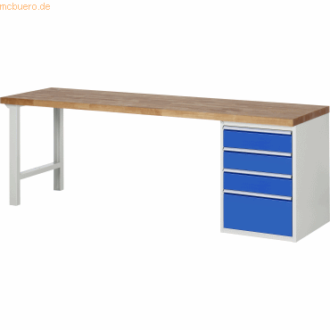 Rau Werkbank 2500x700x890mm 4xSchublade-TA lichtgrau/enzianblau Rau Werkbank 2500x700x890mm 4xSchublade-TA lichtgrau/enzianblau von RAU