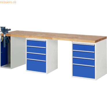 Rau Werkbank 2500x700x890mm 8xSchublade-TA 1xSSKL lichtgrau/enzianblau Rau Werkbank 2500x700x890mm 8xSchublade-TA 1xSSKL lichtgrau/enzianblau von RAU