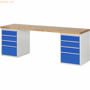 Rau Werkbank 2500x700x890mm 8xSchublade-TA lichtgrau/enzianblau Rau Werkbank 2500x700x890mm 8xSchublade-TA lichtgrau/enzianblau von RAU