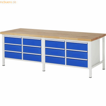 Rau Werkbank 2500x900x840-1040mm 12xSchublade-TA lichtgrau/enzianblau Rau Werkbank 2500x900x840-1040mm 12xSchublade-TA lichtgrau/enzianblau von RAU