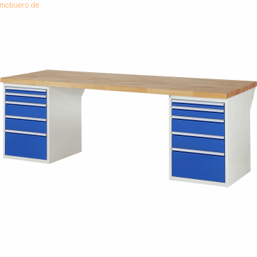 Rau Werkbank 2500x900x890mm 10xSchublade-TA lichtgrau/enzianblau Rau Werkbank 2500x900x890mm 10xSchublade-TA lichtgrau/enzianblau von RAU