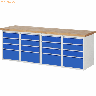 Rau Werkbank 2500x900x890mm 16xSchublade-TA lichtgrau/enzianblau Rau Werkbank 2500x900x890mm 16xSchublade-TA lichtgrau/enzianblau von RAU