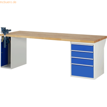 Rau Werkbank 2500x900x890mm 4xSchublade-TA 1xSSKL lichtgrau/enzianblau Rau Werkbank 2500x900x890mm 4xSchublade-TA 1xSSKL lichtgrau/enzianblau von RAU