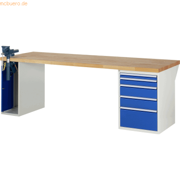 Rau Werkbank 2500x900x890mm 5xSchublade-TA 1xSSKL lichtgrau/enzianblau Rau Werkbank 2500x900x890mm 5xSchublade-TA 1xSSKL lichtgrau/enzianblau von RAU